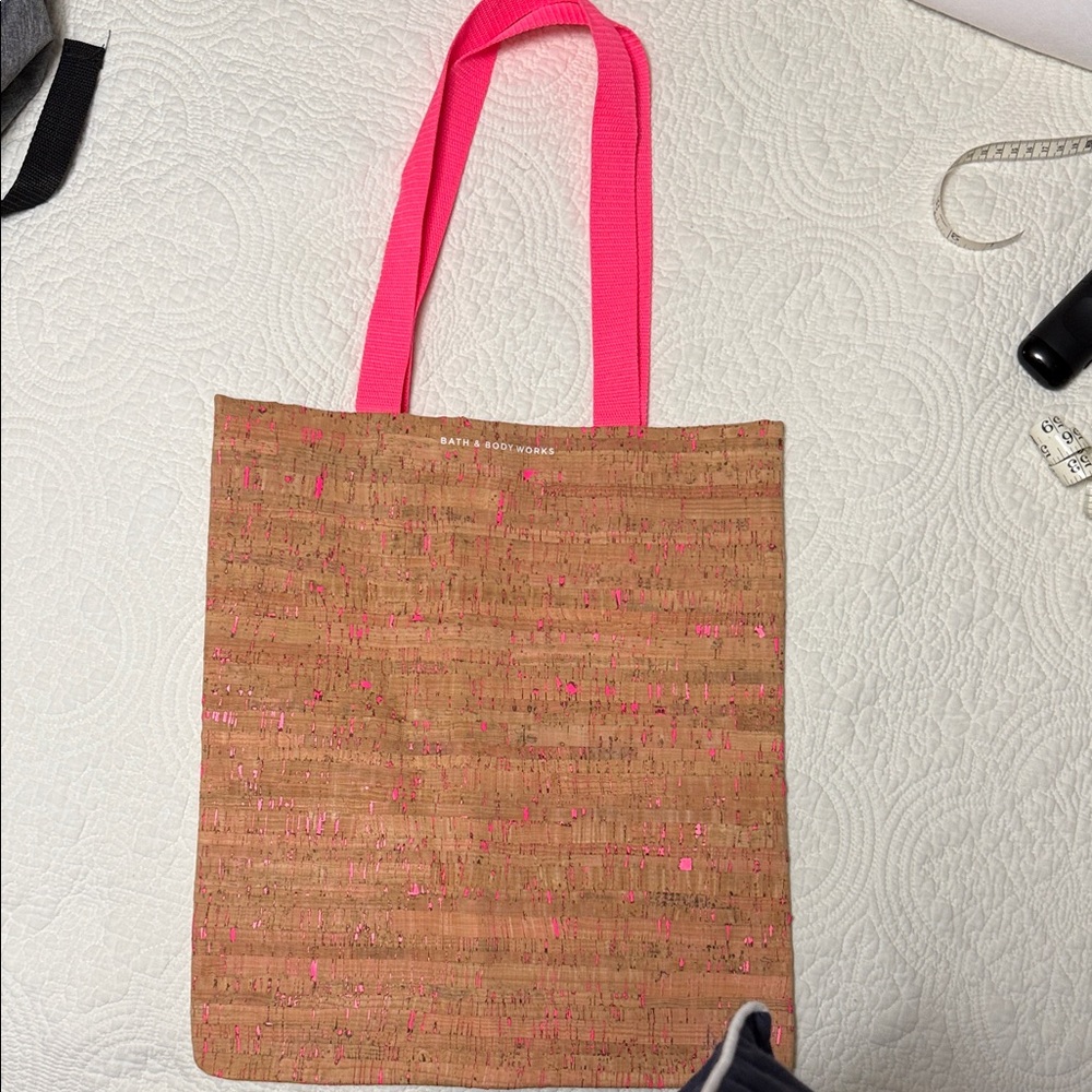 Bath & Body Works Pink and Tan Tote Bag